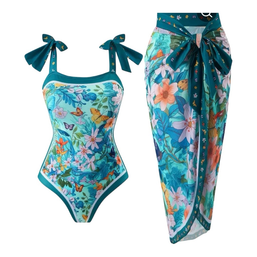 Butterfly one piece with cover up